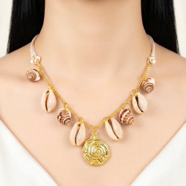 PAJURI Necklace Anti-Tarnish Seashell Medallion Chain