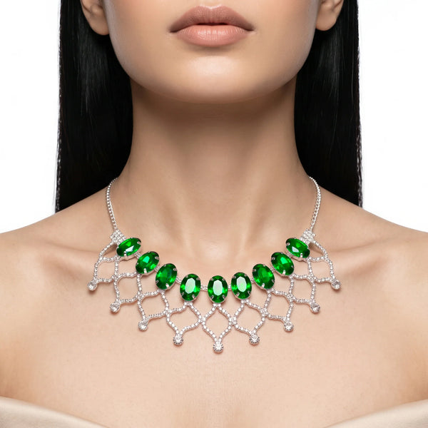 PAJURI Necklace Anti-Tarnish Emerald-Style Lattice
