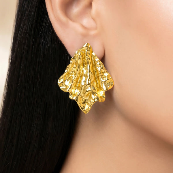 PAJURI Earrings Anti-Tarnish Fan-Shaped