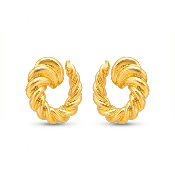 PAJURI Earrings Anti-Tarnish Swirl Crescent