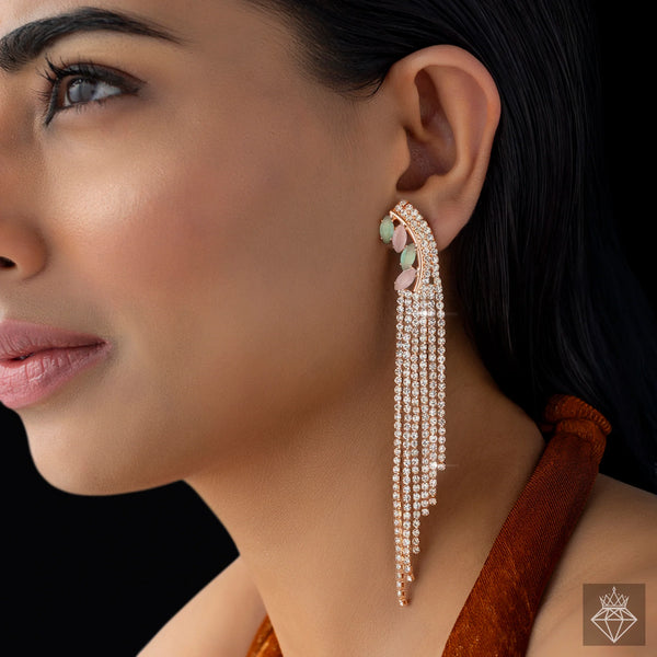 PAJURI  Earrings Anti-Tarnish Crystal Danglers