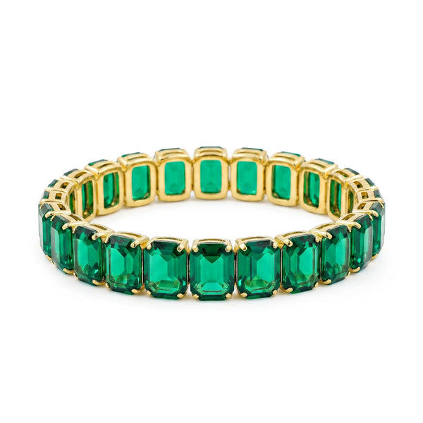 PAJURI Bracelet Anti-Tarnish Emerald Crystal (Adjustable Size)