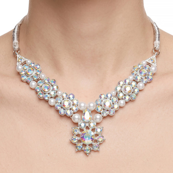 PAJURI Necklace Anti-Tarnish Floral Crystal Choker