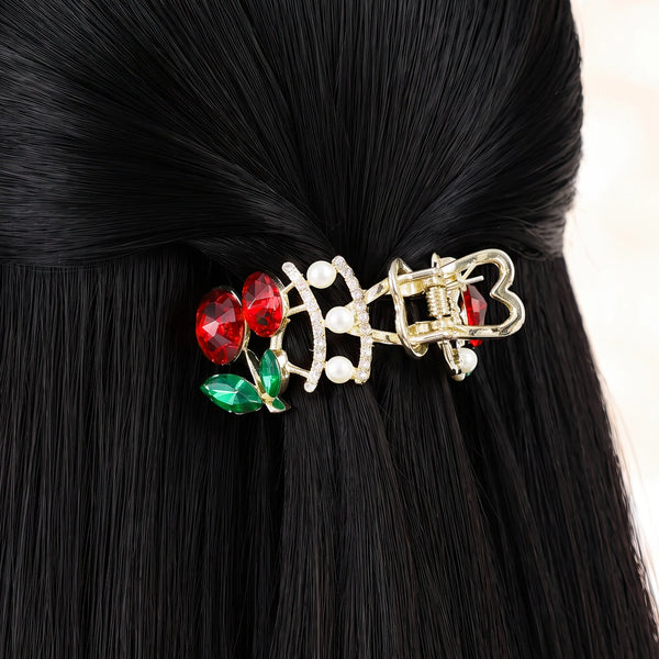 PAJURI Hair Claw Clip Anti-Tarnish Cherry Pearl