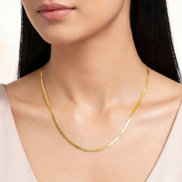PAJURI Necklace Anti-Tarnish Flat Snake Chain