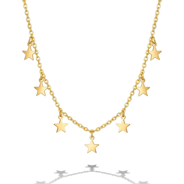 PAJURI Necklace Anti-Tarnish Star Charms Minimalist