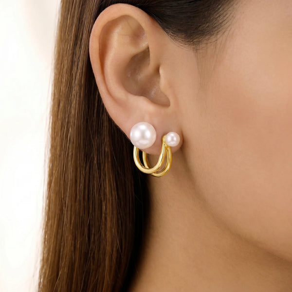 PAJURI Earrings Anti-Tarnish Mini Convertible Pearl Studs