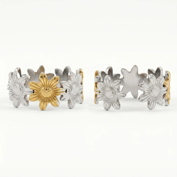 PAJURI  Ring Anti-Tarnish Sunflower Band (Adjustable Size)