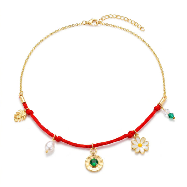 PAJURI Necklace Anti-Tarnish Mixed Charm Cord