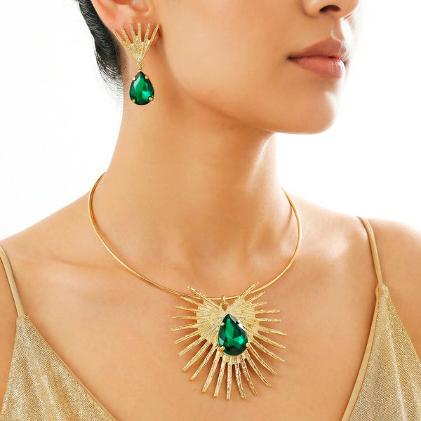PAJURI Necklace Anti-Tarnish Hedgehog Hasli Set With Earrings