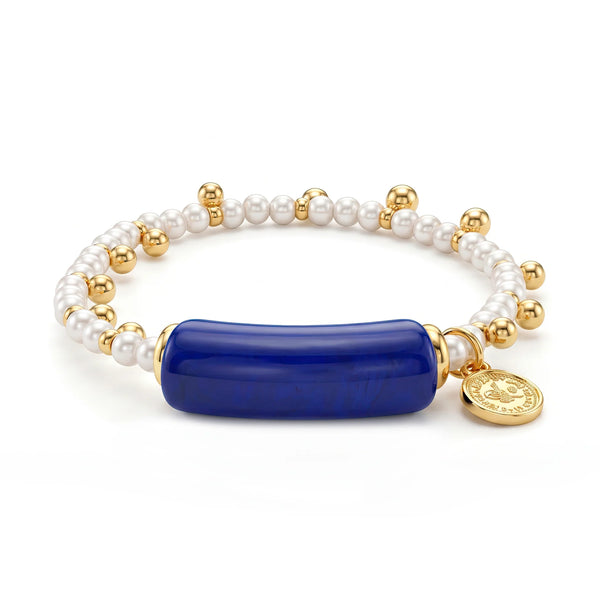PAJURI Bracelet Anti-Tarnish Blue Beaded Charm (Adjustable Size)