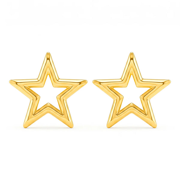 PAJURI Earrings Anti-Tarnish Open Star Statement