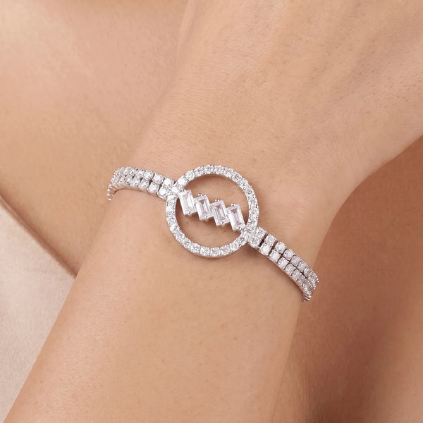 PAJURI Bracelet Anti-Tarnish Crystal Slider Cuff (Adjustable Size)