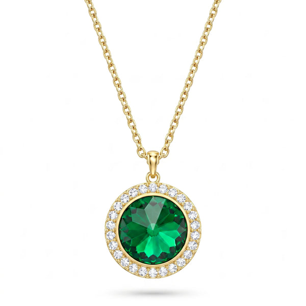 PAJURI Necklace Anti-Tarnish Emerald Crystal Pendant
