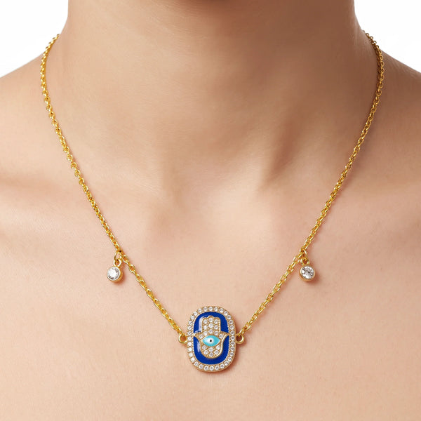 PAJURI Necklace Anti-Tarnish Gold Plated Evil Eye Charm