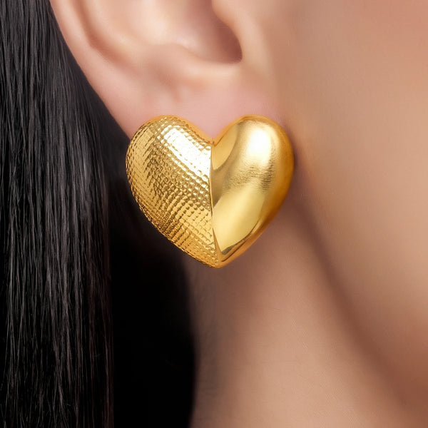 PAJURI Earrings Anti-Tarnish Polished Heart