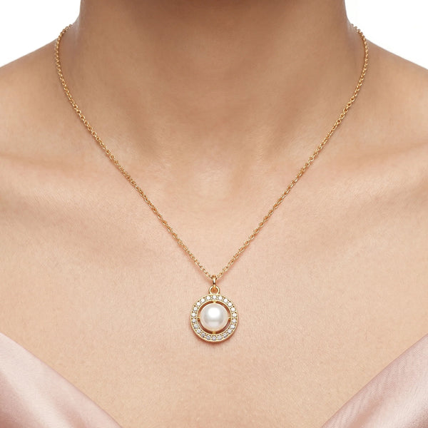 PAJURI Necklace Anti-Tarnish Monalisa Halo Pendant
