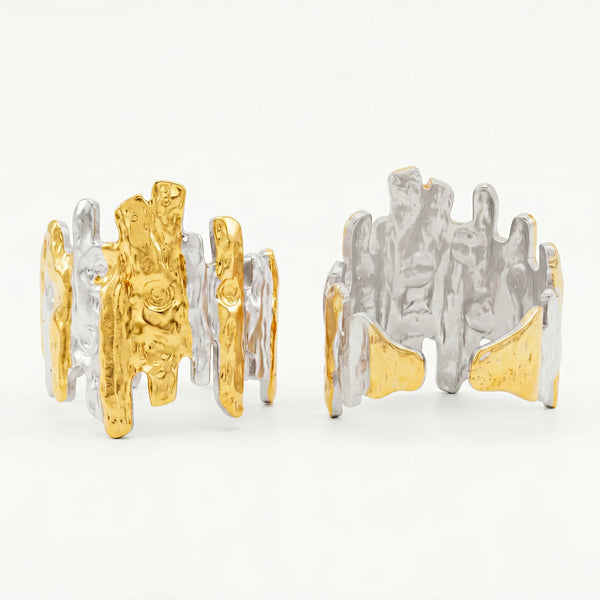 PAJURI Ring Anti-Tarnish Abstract Tree Bark Statement (Adjustable Size)