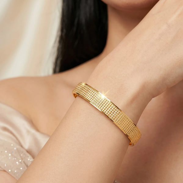 PAJURI Bracelet Anti-Tarnish Honeycomb Textured Kada (Adjustable Size)