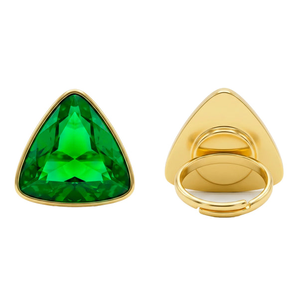 PAJURI Ring Anti-Tarnish Trillion Crystal Cocktail (Adjustable Size)
