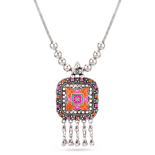 PAJURI Necklace Ethnic Statement Set With Colourful Enamel