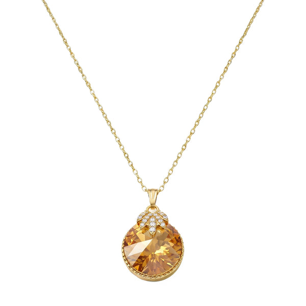 PAJURI  Necklace Anti-Tarnish Round Champagne Pendant