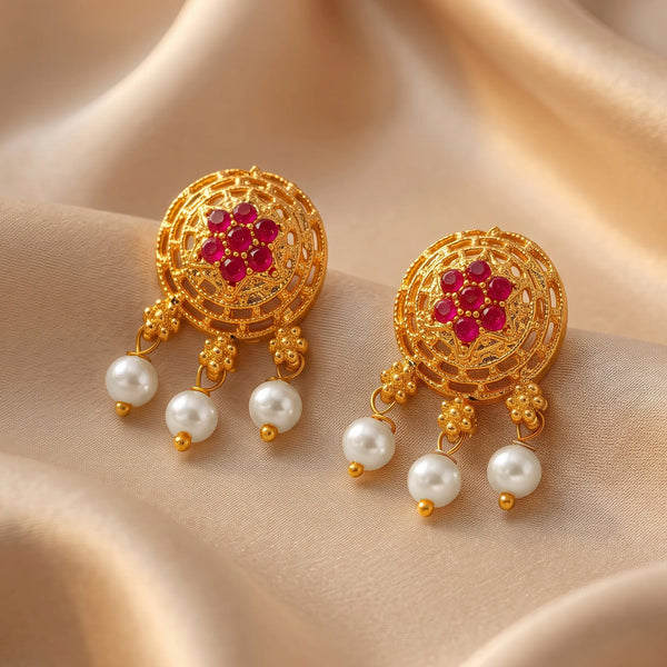 PAJURI Earrings Anti-Tarnish Filigree Pearl Dangles