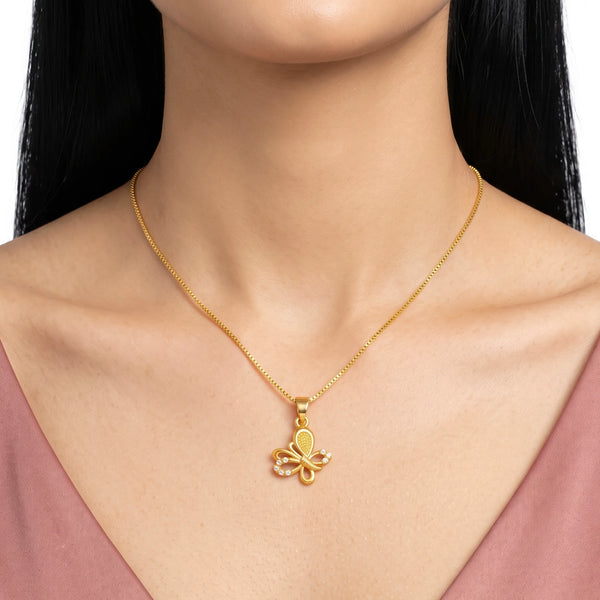 PAJURI Necklace Anti-Tarnish Butterfly Crystal Chain