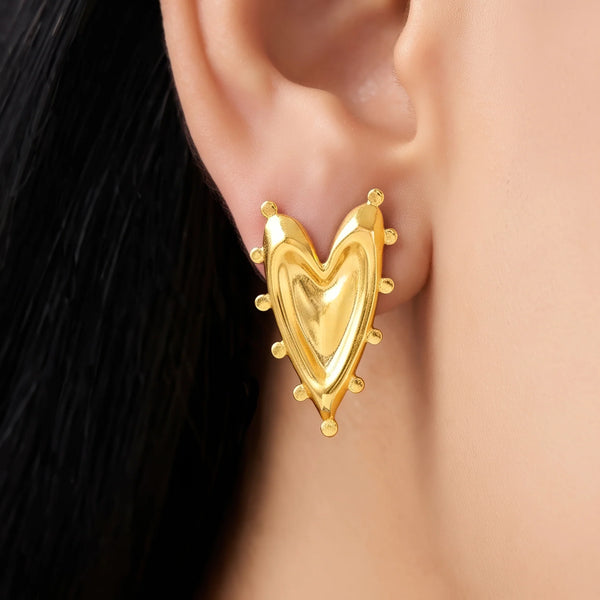 PAJURI Earrings Anti-Tarnish Molten Heart