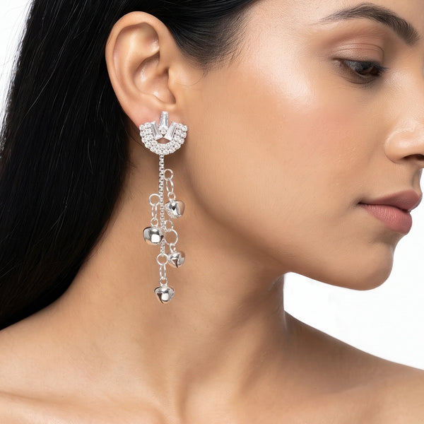 PAJURI Earrings Anti-Tarnish Crescent Crystal Dangles