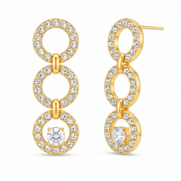 PAJURI Earrings Anti-Tarnish Studded Circle Danglers