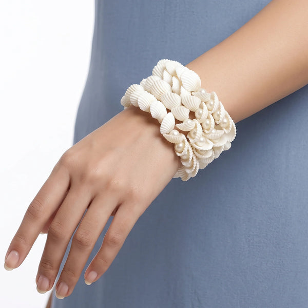 PAJURI Bracelet Anti-Tarnish Shell Pearl Wrap (Adjustable Size)