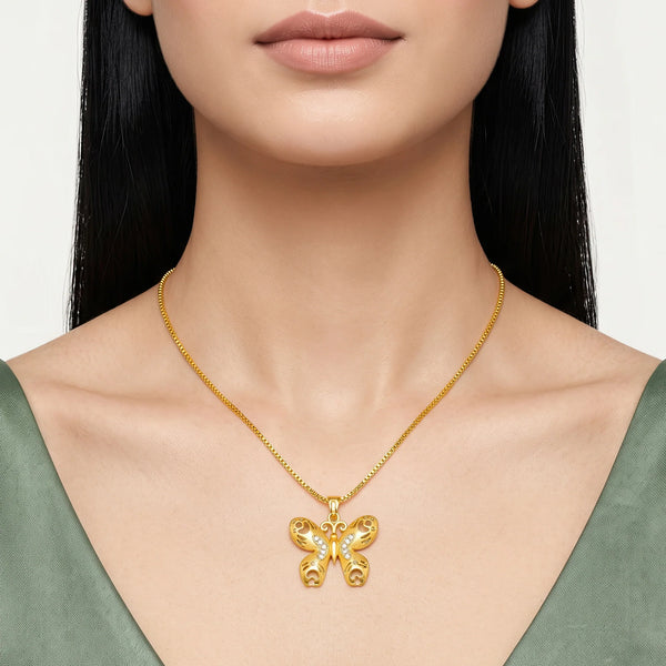 PAJURI Necklace Anti-Tarnish Filigree Butterfly Pendant