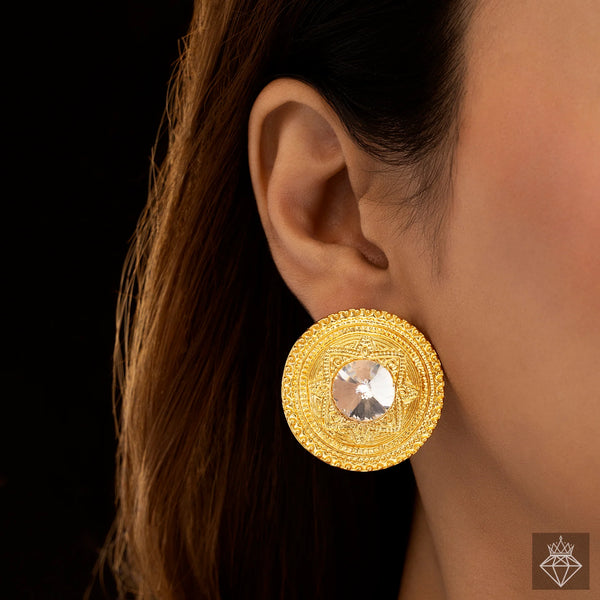 PAJURI Earrings Anti-Tarnish Artistic Crystal Studs