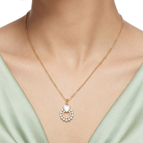 PAJURI Necklace Anti-Tarnish Heart Monalisa Wreath Pendant