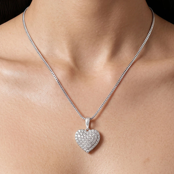 PAJURI Necklace Anti-Tarnish Heart Crystal Chain