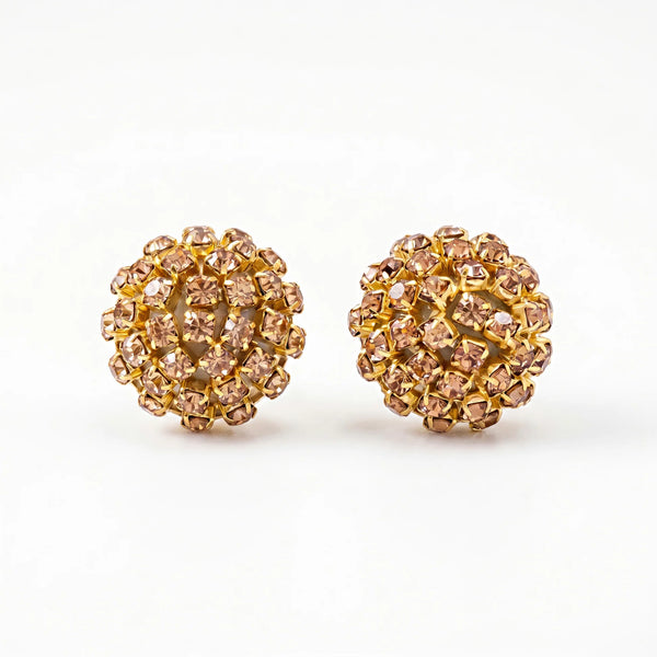 PAJURI Earrings Anti-Tarnish Rhinestone Wrapped Ball