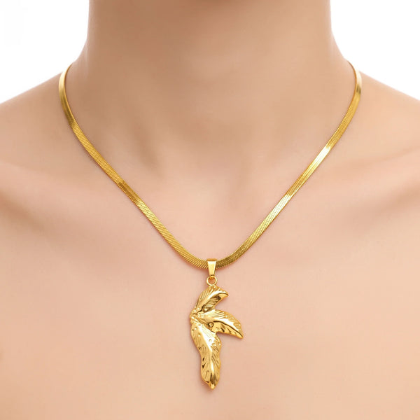 PAJURI Necklace Anti-Tarnish Orchid Flower Pendant