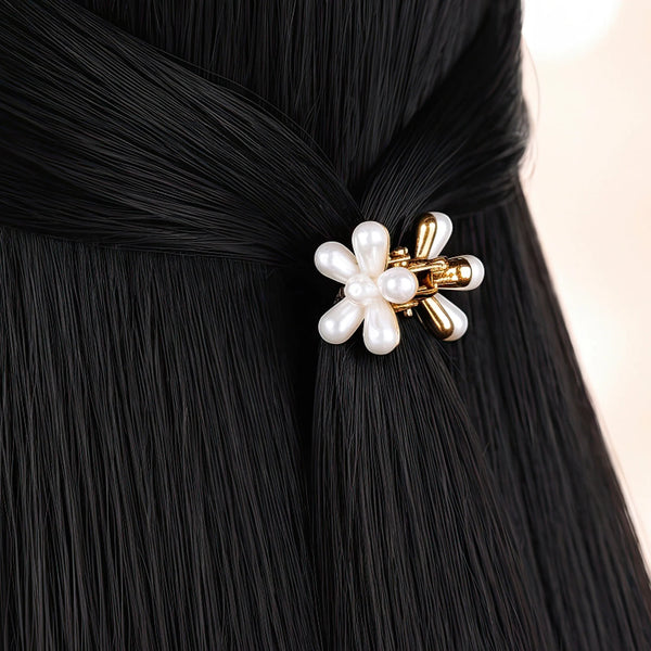 PAJURI Hair Claw Clip Anti-Tarnish Pearl Flower