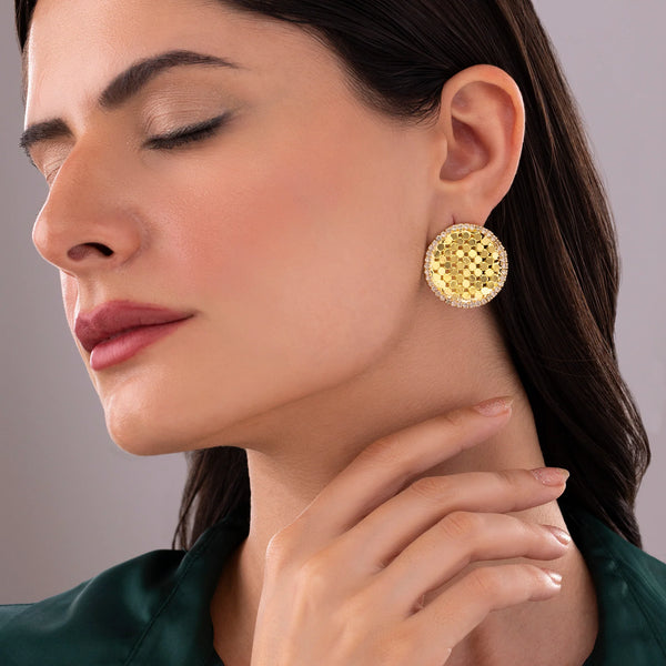 PAJURI Earrings Anti-Tarnish Premium Brass Statement Studs