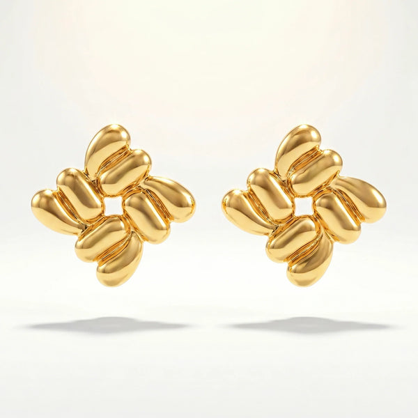 PAJURI Earrings Anti-Tarnish Abstract Cluster Studs