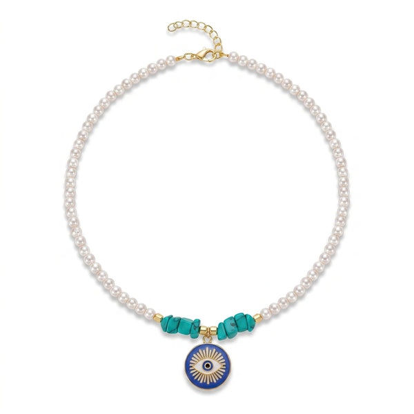 PAJURI Necklace Anti-Tarnish Evil Eye Pearl
