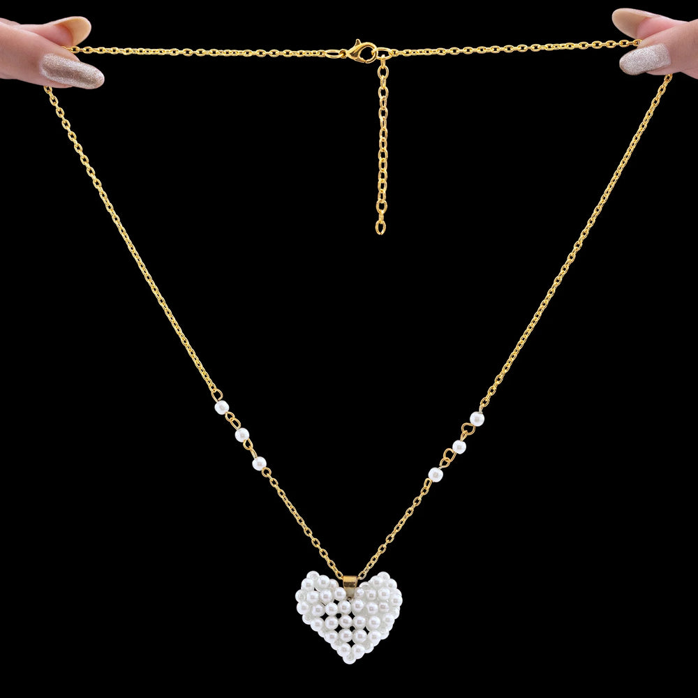 PAJURI Necklace Anti-Tarnish Pearl Heart