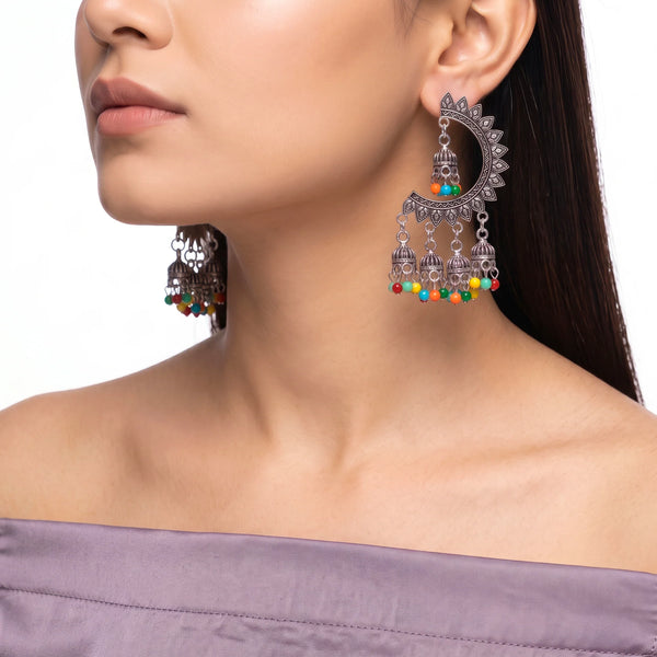 PAJURI Earrings Anti-Tarnish Oxidized Crescent Dangles
