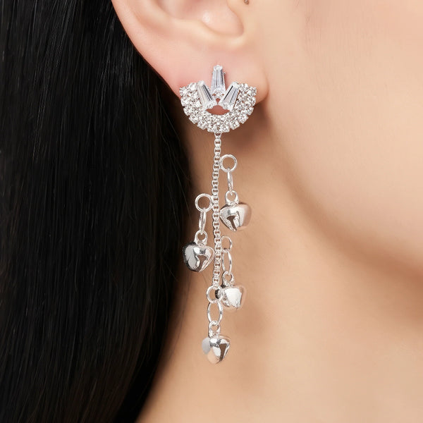 PAJURI Earrings Anti-Tarnish Crescent Crystal Dangles