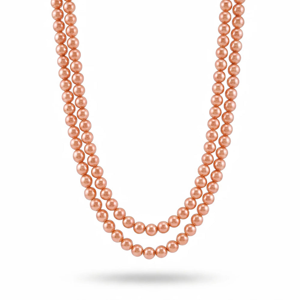 PAJURI Necklace Anti-Tarnish Double-Line Brown Pearl