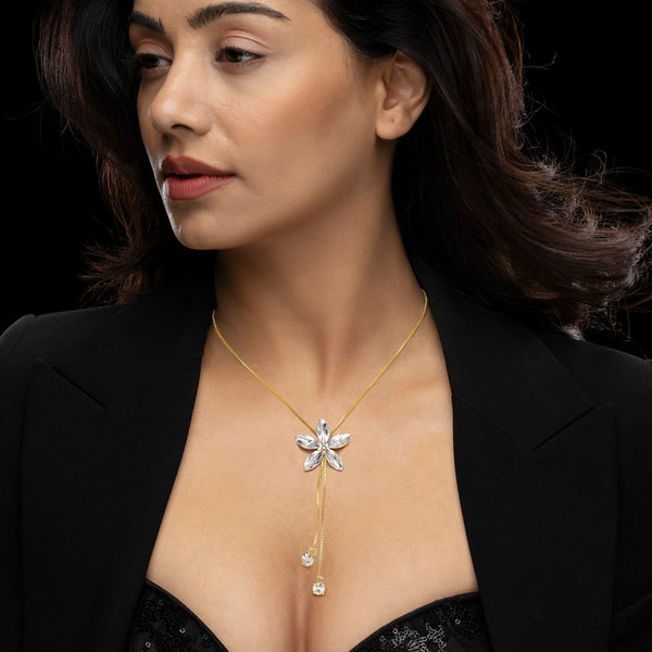 PAJURI Necklace Anti-Tarnish Crystal Flower