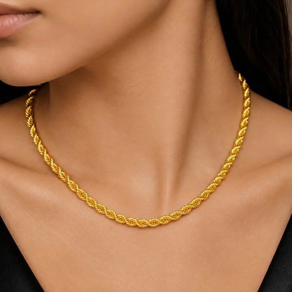 PAJURI Necklace Anti-Tarnish Gold Plated Rope Chain