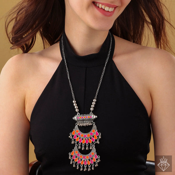 PAJURI Necklace Colorful Cadence:Enameled Ghungroo