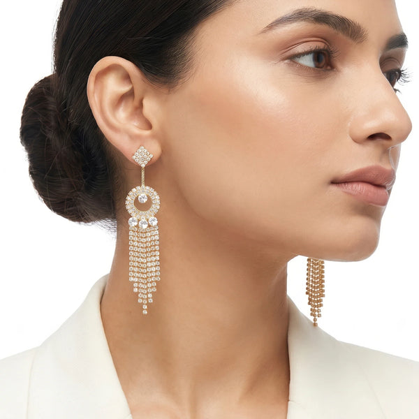 PAJURI Earrings Anti-Tarnish Geometric Fringe Drop